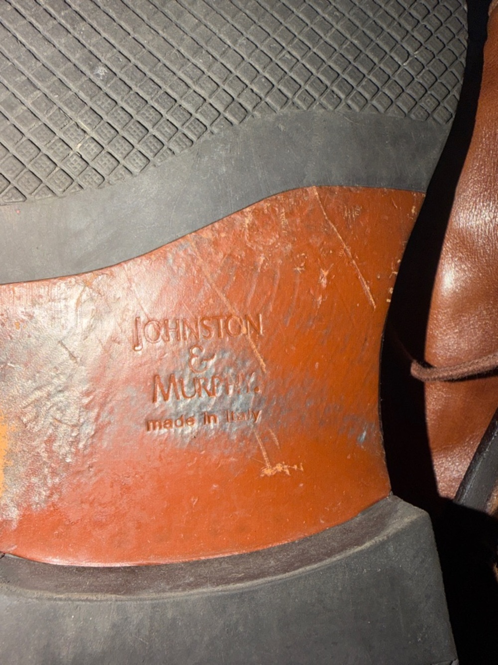 Johnston & Murphy Men's Cap-Toe Derby in Cognac Brown - Picture 4 of 4